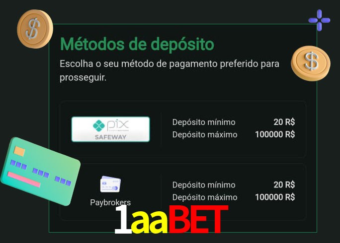O cassino 1aabet oferece uma grande variedade de métodos de pagamento